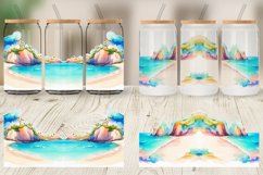 Beach Landscape Glass Can Wraps Product Image 6