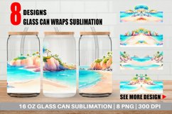 Beach Landscape Glass Can Wraps Product Image 1