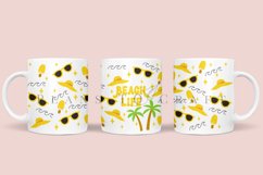 beach life summer coffee mug sublimation wrap glass mug wrap svg presized for 11oz and 15oz glass mug are sublimation files