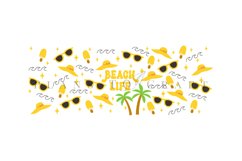 beach life summer coffee mug sublimation wrap glass mug wrap svg presized for 11oz and 15oz glass mug are sublimation files