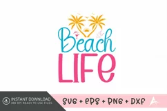 Beach life SVG ,Tropical vibes SVG , Summer Party SVG Product Image 1
