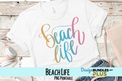 Beach Life Hand Lettered Sublimation PNG Product Image 1