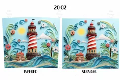 Beach Lighthouse Tumbler Wrap, 20 oz tumbler wrap, Beach png, Beach Tumbler Wrap