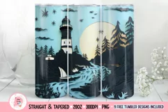 Beach Lighthouse Tumbler Wrap, 20 oz tumbler wrap, Beach png, Beach Tumbler Wrap