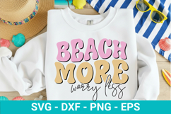 Beach More Worry Less SVG - Retro Summer Design Product Image 1