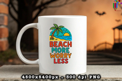 Beach More Worry Less PNG File