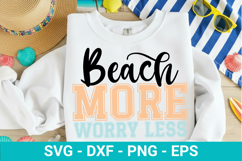 Beach More Worry Less SVG - Retro Summer Design Product Image 1