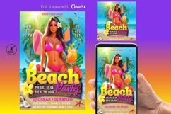 Beach Party Flyer Template, wet party, boat party invite Product Image 1