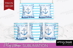 Beach Pillow Nautical Mug Wrap Sea Quotes Mug PNG Product Image 1