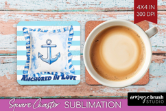 Beach Pillow Nautical Square Coaster Sea Quotes Coaster PNG Product Image 1