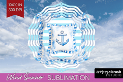 Beach Pillow Nautical Wind Spinner Sublimation PNG Sea Round Product Image 1