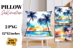 Beach pillow sublimation. 2 summer pillow design Product Image 1