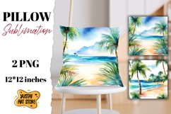 Beach pillow sublimation. 2 summer pillow design Product Image 1