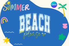 beach pleach Canva Frame Varsity summer Product Image 1