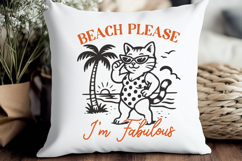 Beach Please I&#039;m Fabulous Cat SVG Sassy Summer Kitty PNG Product Image 3