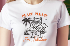Beach Please I&#039;m Fabulous Cat SVG Sassy Summer Kitty PNG Product Image 2