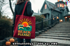 Beach Please Ocean Waves Design PNG File