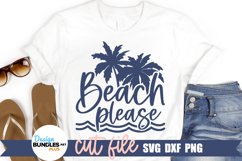 funny beach svg with palm trees shown on a white shirt