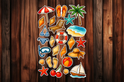 Beach Printable Stickers - PNG Sticker Sheet