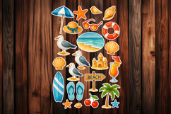 Beach Printable Stickers - PNG Sticker Sheet