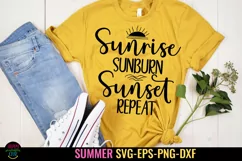 Sunrise Sunburn Sunset Repeat SVG I Beach SVG I Summer SVG