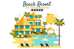 10 Beach Resort Illustration Product Image 1
