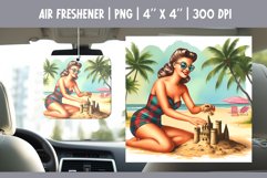 Summer Car Air Freshener Sublimation PNG Retro Pin up Woman Product Image 1