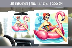 Summer Car Air Freshener Sublimation PNG Retro Pin up Woman Product Image 1