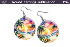 Beach Round Earrings | Ocean Earrings Product Image 1