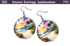 Beach Round Earrings | Ocean Earrings Product Image 1