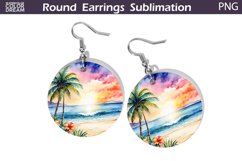 Beach Round Earrings | Ocean Earrings Product Image 1