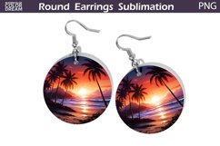 Beach Round Earrings | Ocean Earrings Product Image 1