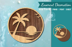 Beach Round Lasercut Decoration SVG Product Image 1