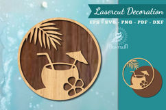 Beach Round Lasercut Decoration SVG Product Image 1