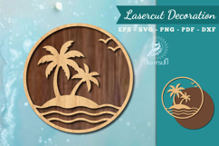Beach Round Lasercut Decoration SVG Product Image 1
