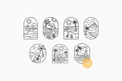 Beach Scene SVG Bundle: 24 Summer Line Art Clipart Designs Product Image 4