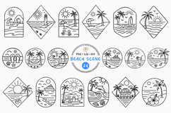 Beach Scene SVG Bundle: 24 Summer Line Art Clipart Designs Product Image 1