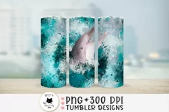 summer tumbler png design with dolphin in the ocean
