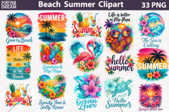 Summer Beach Quotes Bundle | Tropical Beach Sublimation Product Image 1