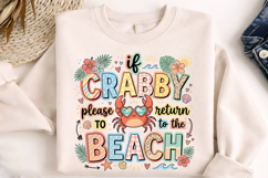 if crabby beach png, funny beach quote, summer coastal png, beach sublimation, crabby beach design, beach lover gift, vacation shirt png, coastal quote png, funny summer png, beach shirt design
