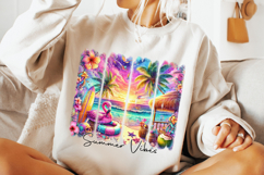 Summer Vibes PNG, Brushstroke Summer PNG, Retro Summer PNG Product Image 2