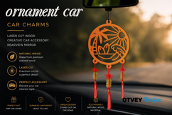Beach Sunset Car Charms laser Cut Wood Creative Car Accessor Product Image 1
