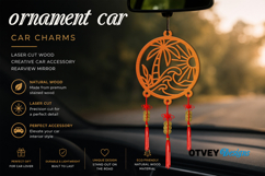 Beach Sunset Car Charms laser Cut Wood Creative Car Accessor Product Image 1