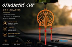 Beach Sunset Car Charms laser Cut Wood Creative Car Accessor Product Image 1