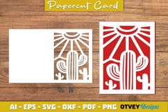 Beach Sunset Card Cover Paper Cut Product Image 3