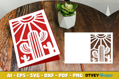 Beach Sunset Card Cover Paper Cut Product Image 4