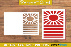 Beach Sunset Card Cover Paper Cut Product Image 3