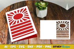 Beach Sunset Card Cover Paper Cut Product Image 4