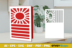 Beach Sunset Card Cover Paper Cut Product Image 2
