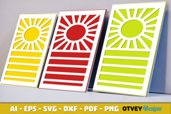 Beach Sunset Card Cover Paper Cut Product Image 1